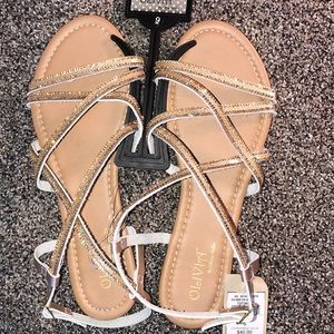 New Rose Gold/Gold sparkle sandals